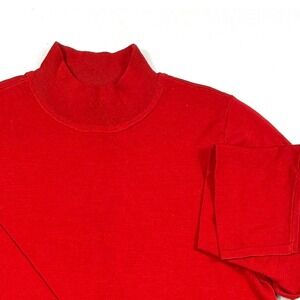 Pendleton‎ Red Silk Blend Mock Neck Sweater Womens Large Long Sleeve Fine Knit
